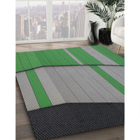 Patterned Green Novelty Rug, pat1032