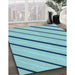 Machine Washable Transitional Blue Ivy Blue Rug in a Family Room, wshpat1033lblu