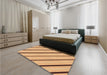 Patterned Chrome Gold Yellow Rug in a Bedroom, pat1033org