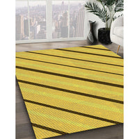 Patterned Golden Yellow Rug, pat1033yw