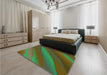 Patterned Green Rug in a Bedroom, pat1034grn