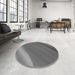 Round Patterned Gray Rug in a Office, pat1034gry