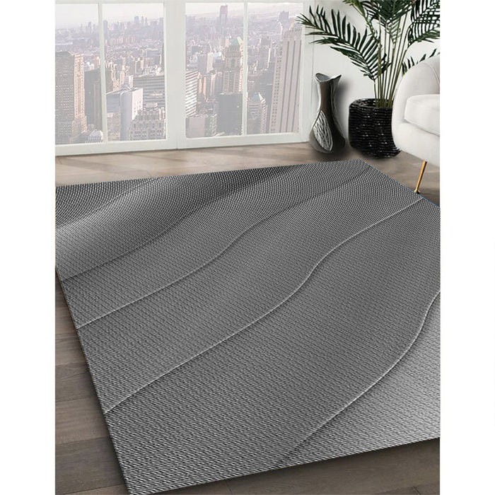 Machine Washable Transitional Grey Gray Rug in a Family Room, wshpat1034gry