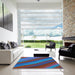 Machine Washable Transitional Blue Rug in a Kitchen, wshpat1034lblu
