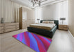 Patterned Purple Rug in a Bedroom, pat1034pur