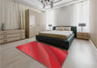 Patterned Red Rug in a Bedroom, pat1034rd