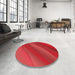 Round Patterned Red Rug in a Office, pat1034rd