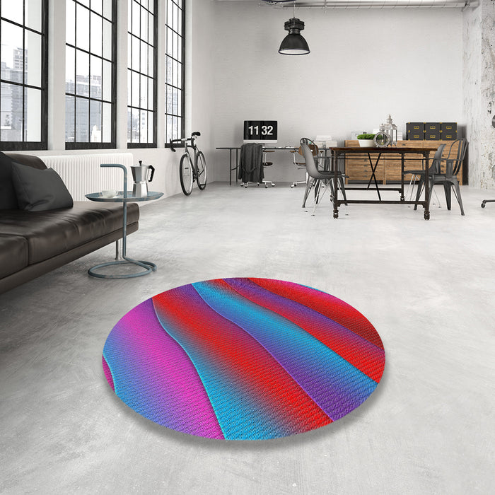 Round Patterned Purple Novelty Rug in a Office, pat1034