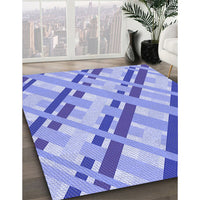 Patterned Pastel Blue Rug, pat1035blu