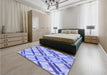 Patterned Pastel Blue Rug in a Bedroom, pat1035blu