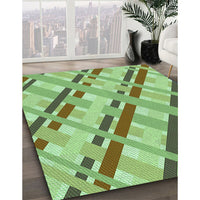 Patterned Green Rug, pat1035grn