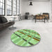 Machine Washable Transitional Green Rug in a Washing Machine, wshpat1035grn