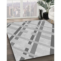 Patterned Gunmetal Gray Rug, pat1035gry