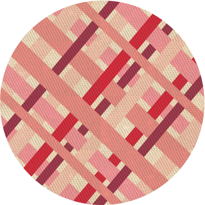 Square Patterned Light Salmon Pink Rug, pat1035org
