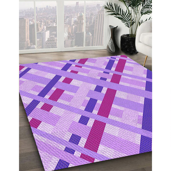 Machine Washable Transitional Pastel Purple Pink Rug in a Family Room, wshpat1035pur