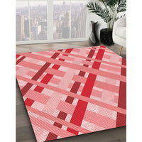 Patterned Pastel Pink Rug, pat1035rd