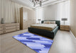 Patterned Jeans Blue Rug in a Bedroom, pat1036blu