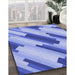 Patterned Jeans Blue Rug in Family Room, pat1036blu