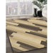 Machine Washable Transitional Brown Rug in a Family Room, wshpat1036brn