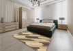 Patterned Brown Rug in a Bedroom, pat1036brn