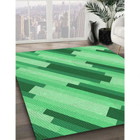 Patterned Lime Mint Green Rug, pat1036grn