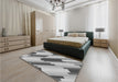 Patterned Silver Gray Rug in a Bedroom, pat1036gry