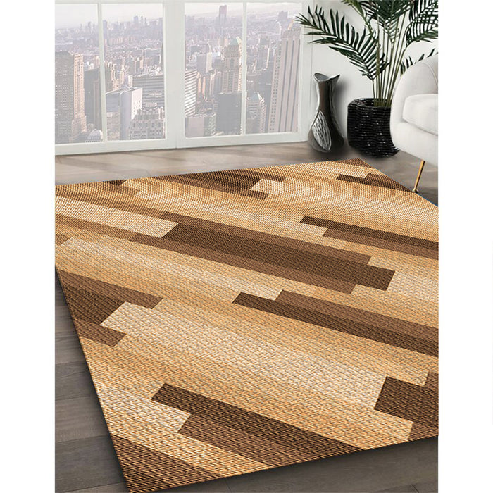 Machine Washable Transitional Yellow Orange Rug in a Family Room, wshpat1036org