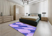 Patterned Mauve Purple Rug in a Bedroom, pat1036pur