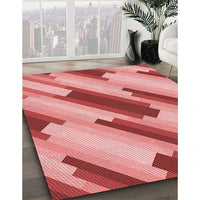 Patterned Pastel Pink Rug, pat1036rd