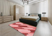 Patterned Pastel Pink Rug in a Bedroom, pat1036rd