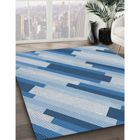 Patterned Light Blue Novelty Rug, pat1036