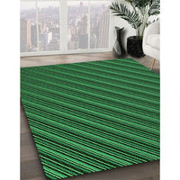 Patterned Dark Forest Green Rug, pat1037grn