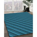 Patterned Deep Teal Green Rug in Family Room, pat1037lblu