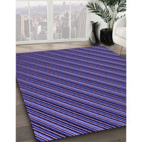 Patterned Medium Slate Blue Rug, pat1037pur