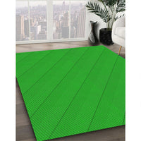 Patterned Lime Green Rug, pat1038grn