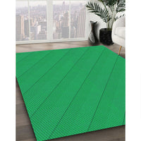 Patterned Spring Green Rug, pat1038lblu