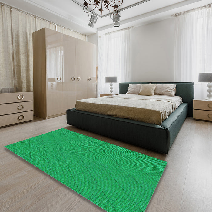 Patterned Spring Green Rug in a Bedroom, pat1038lblu
