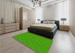 Patterned Lime Green Rug in a Bedroom, pat1038yw