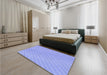 Patterned Light Slate Blue Rug in a Bedroom, pat1039blu