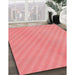 Machine Washable Transitional Light Coral Pink Rug in a Family Room, wshpat1039rd