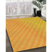 Machine Washable Transitional Neon Orange Rug in a Family Room, wshpat1039yw