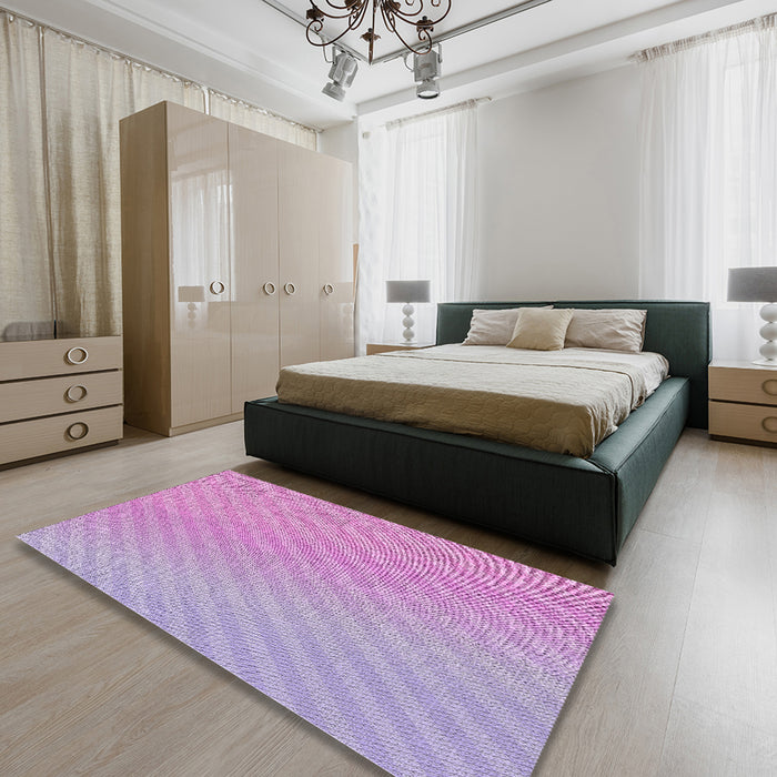 Machine Washable Transitional Mauve Purple Rug in a Bedroom, wshpat1039