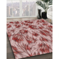 Patterned Brown Red Novelty Rug, pat103