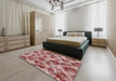 Patterned Brown Red Novelty Rug in a Bedroom, pat103