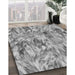 Patterned Cloud Gray Rug in Family Room, pat104gry