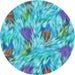 Square Machine Washable Transitional Blue Ivy Blue Rug in a Living Room, wshpat104lblu