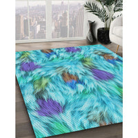 Patterned Blue Ivy Blue Rug, pat104lblu