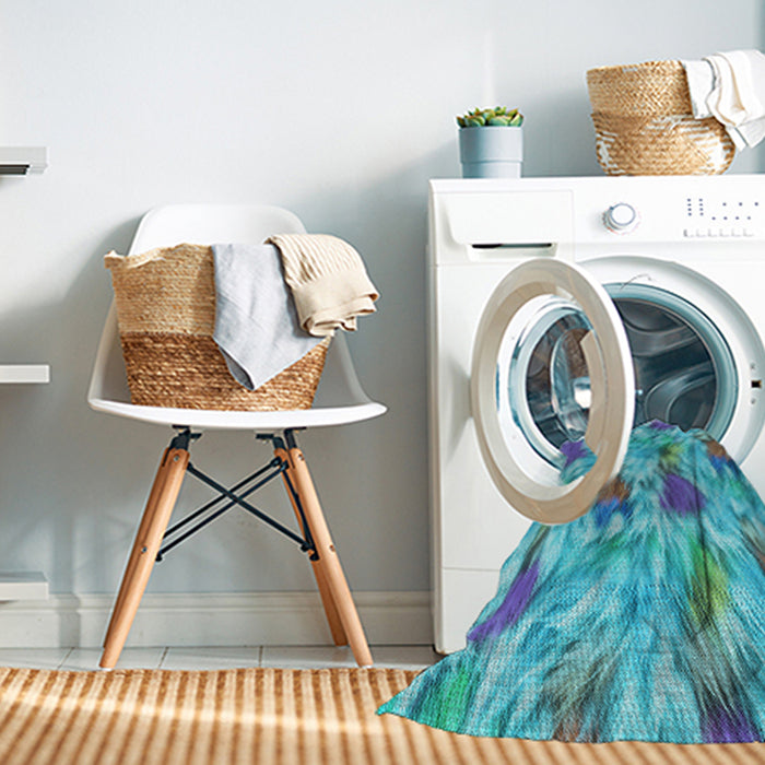 Machine Washable Transitional Blue Ivy Blue Rug in a Washing Machine, wshpat104lblu