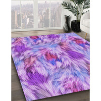 Patterned Bright Lilac Purple Rug, pat104pur