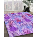 Patterned Bright Lilac Purple Rug in Family Room, pat104pur